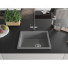 Mexen Pedro chiuvetă de granit cu 1 compartiment 560 x 460 mm, gri, sifon cromat - 6508561000-71