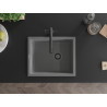 Mexen Pedro chiuvetă de granit cu 1 compartiment 560 x 460 mm, gri, sifon negru - 6508561000-71-B
