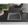 Mexen Pedro chiuvetă de bucătărie din granit cu 1 compartiment 560 x 460 mm, gri, sifon negru - 6508561000-71-B