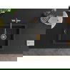 Mexen Pedro 1-medencés gránit mosogató 560 x 460 mm, Fekete/Fém ezüst, szifon Arany - 6508561000-73-G