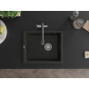Mexen Pedro chiuvetă de granit cu 1 cuvă 560 x 460 mm, negru/auriu metalic, sifon crom - 6508561000-75