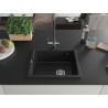 Mexen Pedro chiuvetă granit 1-cameră 560 x 460 mm, negru, sifon crom - 6508561000-77