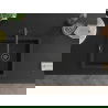 Mexen Pedro chiuvetă de granit cu 1 compartiment 560 x 460 mm, Neagră, sifon Neagră - 6508561000-77-B