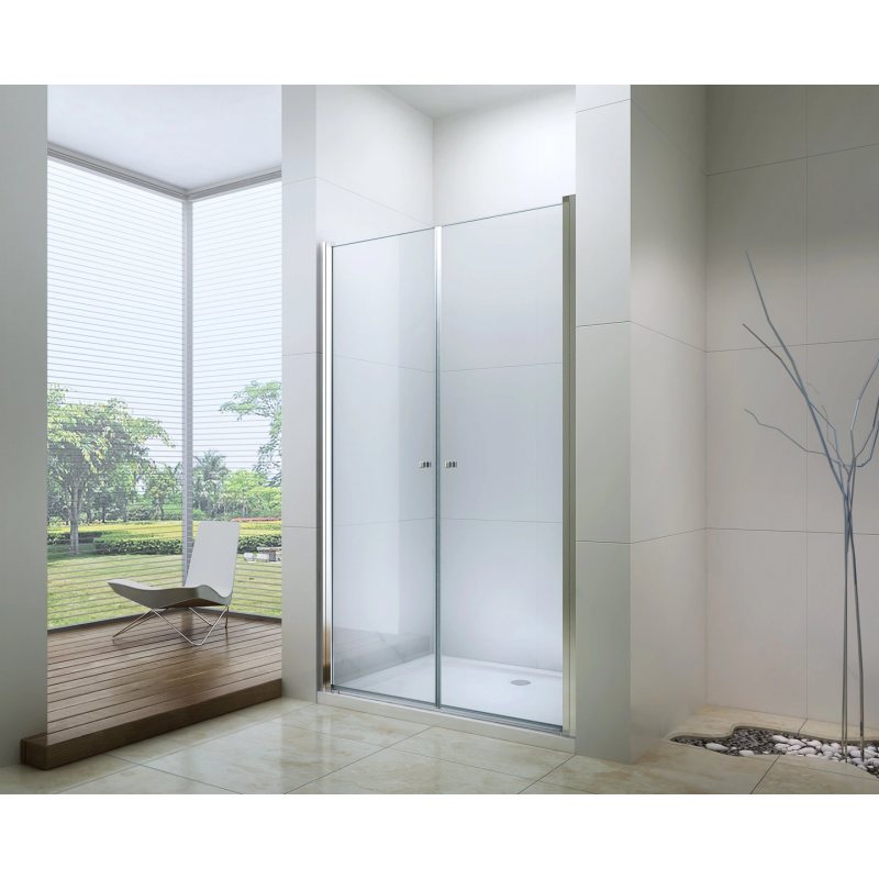 Mexen Texas 90 cm-es nyíló zuhanyajtó, átlátszó, króm - 880-090-000-01-00