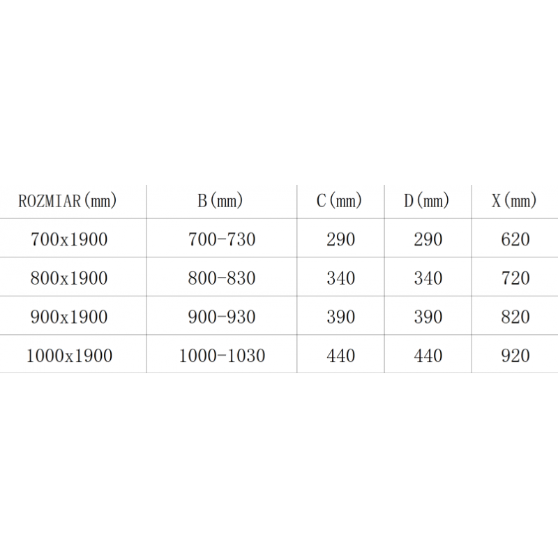 Mexen Texas 90 cm-es nyíló zuhanyajtó, átlátszó, króm - 880-090-000-01-00