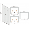Mexen Texas uși de duș pivotante 90 cm, transparent, crom - 880-090-000-01-00