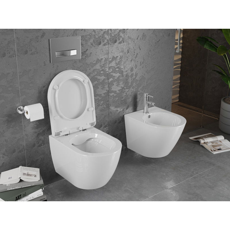 Mexen Lena vas wc Rimless cu capac cu închidere lentă, dur, alb lucios - 30298000