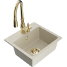 Mexen Milo egymedencés gránit mosogatótálca konyhai csapteleppel Savita, beige - 6505-69-672601-50