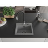 Mexen Milo chiuvetă granitică cu 1 cuvă și baterie de bucătărie Savita, gri - 6505-71-672601-70-B