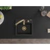Mexen Milo chiuvetă de granit cu 1 cuvă și baterie de bucătărie Savita, negru - 6505-77-672601-50