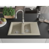 Mexen Gaspar chiuvetă de granit cu 1,5 compartimente, cu scurgător și baterie de bucătărie Savita, bej - 6507-69-672601-00