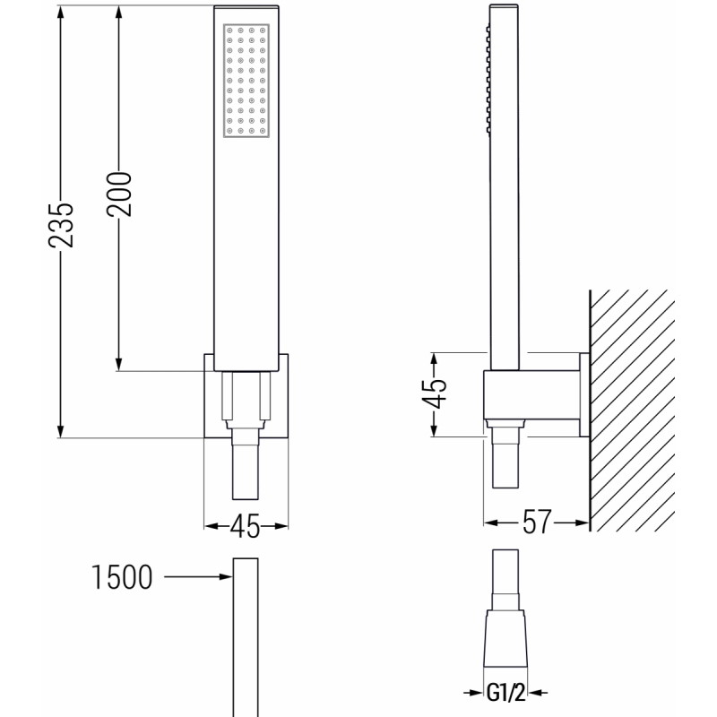 Mexen R-02 ponti zuhanykészlet, gun gray kefélt - 785005050-66
