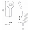 Mexen R-33 lyukas zuhany szett, Fekete - 785335052-70