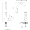 Chiuvetă granit Mexen Kevin cu 1 cuvă și scurgător + baterie de bucătărie Savita, negru/auriu metalic - 6517-75-672601-50