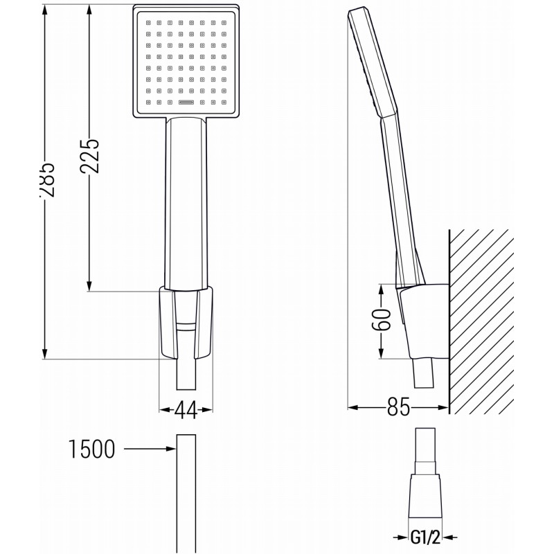 Mexen R-45 pontszerű zuhanykészlet, fekete - 785455052-70