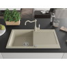 Mexen Leo chiuvetă de granit cu 1 cuvă cu scurgător și baterie de bucătărie Carla, bej - 6501-69-670700-69