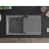 Mexen Leo chiuvetă de granit cu 1 compartiment cu scurgător și baterie de bucătărie Carla, gri - 6501-71-670700-70-B