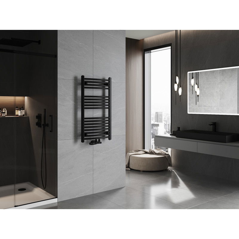 Mexen Ares fürdőszobai radiátor 900 x 500 mm, 372 W, fekete - W102-0900-500-00-70