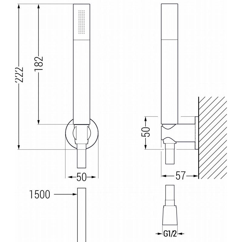 Mexen R-70 pontosan telepíthető zuhanyszett, kefélt gun gray - 785705051-66
