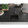 Mexen Milo chiuvetă de granit cu 1 compartiment cu baterie de bucătărie Carla, negru/auriu metalizat - 6505-75-670700-70-B