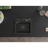 Mexen Milo chiuvetă de granit cu 1 compartiment cu baterie de bucătărie Carla, negru/auriu metalizat - 6505-75-670700-70-B