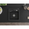 Mexen Vito chiuvetă de granit cu 1 compartiment și baterie de bucătărie Carla, negru/argintiu metalizat - 6503-73-670700-70