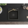Mexen Vito chiuvetă de granit cu 1 compartiment cu baterie de bucătărie Carla, negru/auriu metalizat - 6503-75-670700-50-B