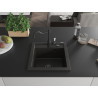 Mexen Vito chiuvetă din granit cu 1 compartiment cu baterie de bucătărie Carla, negru/auriu metalic - 6503-75-670700-70-B