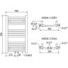Mexen Ares fürdőszobai radiátor 700 x 400 mm, 240 W, Fehér - W102-0700-400-00-20