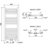 Mexen Ares fürdőszobai radiátor 900 x 400 mm, 312 W, Fehér - W102-0900-400-00-20