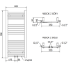 Mexen Ares fürdőszobai radiátor 900 x 400 mm, 312 W, Fekete - W102-0900-400-00-70