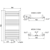 Mexen Ares fürdőszobai radiátor 900 x 500 mm, 372 W, Fehér - W102-0900-500-00-20