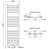 Mexen Ares fürdőszobai radiátor 1200 x 400 mm, 442 W, Fekete - W102-1200-400-00-70