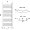 Mexen Ares fürdőszobai radiátor 1200 x 500 mm, 531 W, Fehér - W102-1200-500-00-20