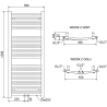 Mexen Ares fürdőszobai radiátor 1200 x 500 mm, 531 W, fekete - W102-1200-500-00-70