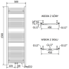 Mexen Ares fürdőszobai radiátor 1500 x 500 mm, 630 W, Fekete - W102-1500-500-00-70