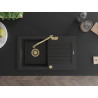 Mexen Pablo chiuvetă de granit cu 1 compartiment cu scurgător și baterie de bucătărie Carla, negru - 6510-77-670700-50