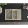 Mexen Gaspar chiuvetă de granit cu 1,5 cuve și scurgător și baterie de bucătărie Carla, bej - 6507-69-670700-69