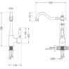 Mexen Gaspar chiuvetă de granit 1,5-camere cu scurgător și baterie de bucătărie Carla, negru/auriu metalic - 6507-75-670700-50