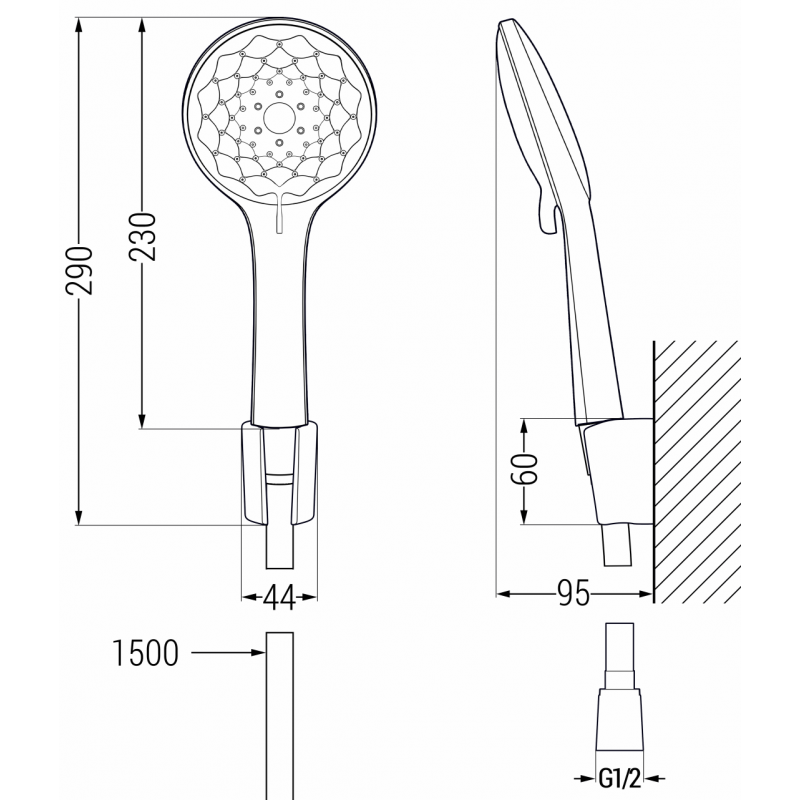 Mexen R-74 set duș punctual, crom - 785745052-00