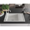 Mexen Elias chiuvetă de granit cu 1 cameră, cu scurgător și baterie de bucătărie Carla, alb - 6511-20-670700-20