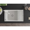 Mexen Elias chiuvetă de granit cu 1 cameră, cu scurgător și baterie de bucătărie Carla, alb - 6511-20-670700-20