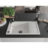 Mexen Elias chiuvetă de granit cu o cuvă și scurgător Carla, albă, cu baterie de bucătărie - 6511-20-670700-70