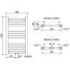 Mexen Mars fürdőszobai radiátor 700 x 400 mm, 238 W, Fehér - W110-0700-400-00-20