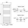 Mexen Mars fürdőszobai radiátor 900 x 400 mm, 309 W, Fehér - W110-0900-400-00-20
