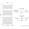Mexen Mars radiator de baie 1200 x 600 mm, 617 W, alb - W110-1200-600-00-20