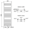 Mexen Mars Calorifer de baie 1500 x 500 mm, 626 W, Albă - W110-1500-500-00-20
