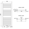 Mexen Mars Calorifer de baie 1200 x 500 mm, 417 W, Crom - W110-1200-500-00-01