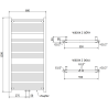 Mexen Mars Calorifer de baie 1200 x 600 mm, 617 W, Neagră - W110-1200-600-00-70