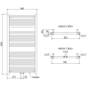 Mexen Mars radiator baie 1200 x 600 mm, 617 W, negru - W110-1200-600-00-70